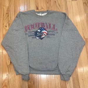 Vintage Long Sleeve Gray Football Crewneck XL “American Tradition Since 1865